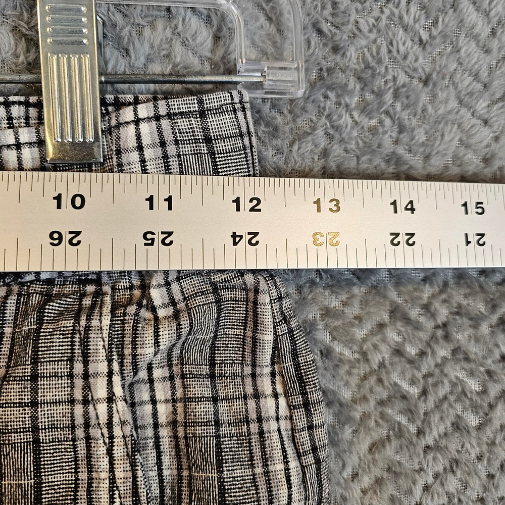 Hollister Black White‎ Plaid High Rise Tapered Trousers XS Elastic Back Pants - Picture 2 of 9